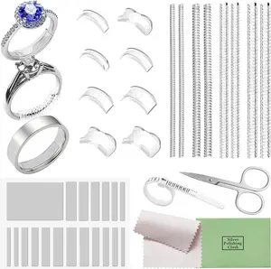 Ring Sizer Invisible 21pack 6 Spiral 8 Pad Ring Guards & Eva Ring Size Adjusters for Loose Rings Women Men Adjustable Spacer Guard