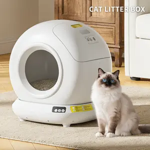 78L Self-Cleaning Cat Litter Box | Fully Enclosed Automatic, App Control, Extra Large Space | Smart Pet Toilet Tray(White Without Pedal)