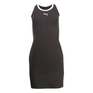PUMA Womens Her Trim Sleeveless Mini Dress Casual Casual - Black