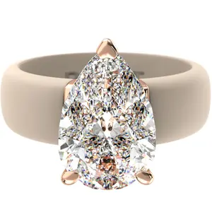 Silicone Ring – 8×12 mm Pear Cut CZ | Patent-Pending Design - GlowStone Collection
