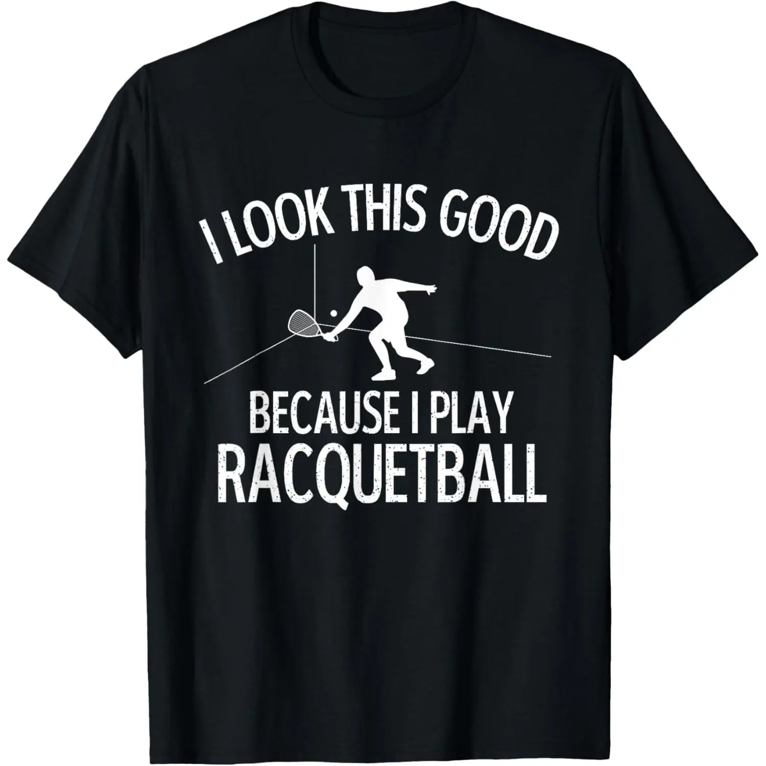 Women's 'I Look This Good' Printed Racquetball T-Shirt - Casual Short Sleeve Basic Cotton Comfortable Everyday Top, Round Neck, Straight Cut, Soft, Made in USA, XXL