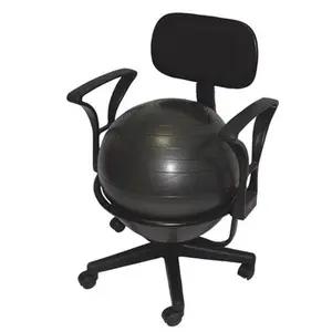 212 MAIN Metal Mobile Ball Stabilizer Chair with Arms, Secure-Hold Mobile Casters, Gym Workout Equipment for Balance Training (Compatible with Gym, Fitness & Yoga Exercise Balls), Gym Ball