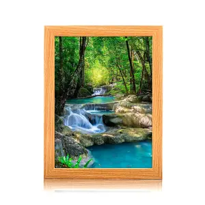 Natural Landscape Forest Waterfall Creative Mirror, LED Art Frame, Wall or Table Decor, Birthday Gift, Thanksgiving or Christmas Present