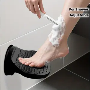 1PC Strong Suction Cup Shower Foot Rest Adjustable Shaving Leg Hair Removal Pedal Portable Bathroom Bathtub Travel Shaver Accessory No Tools Required Durable Plastic