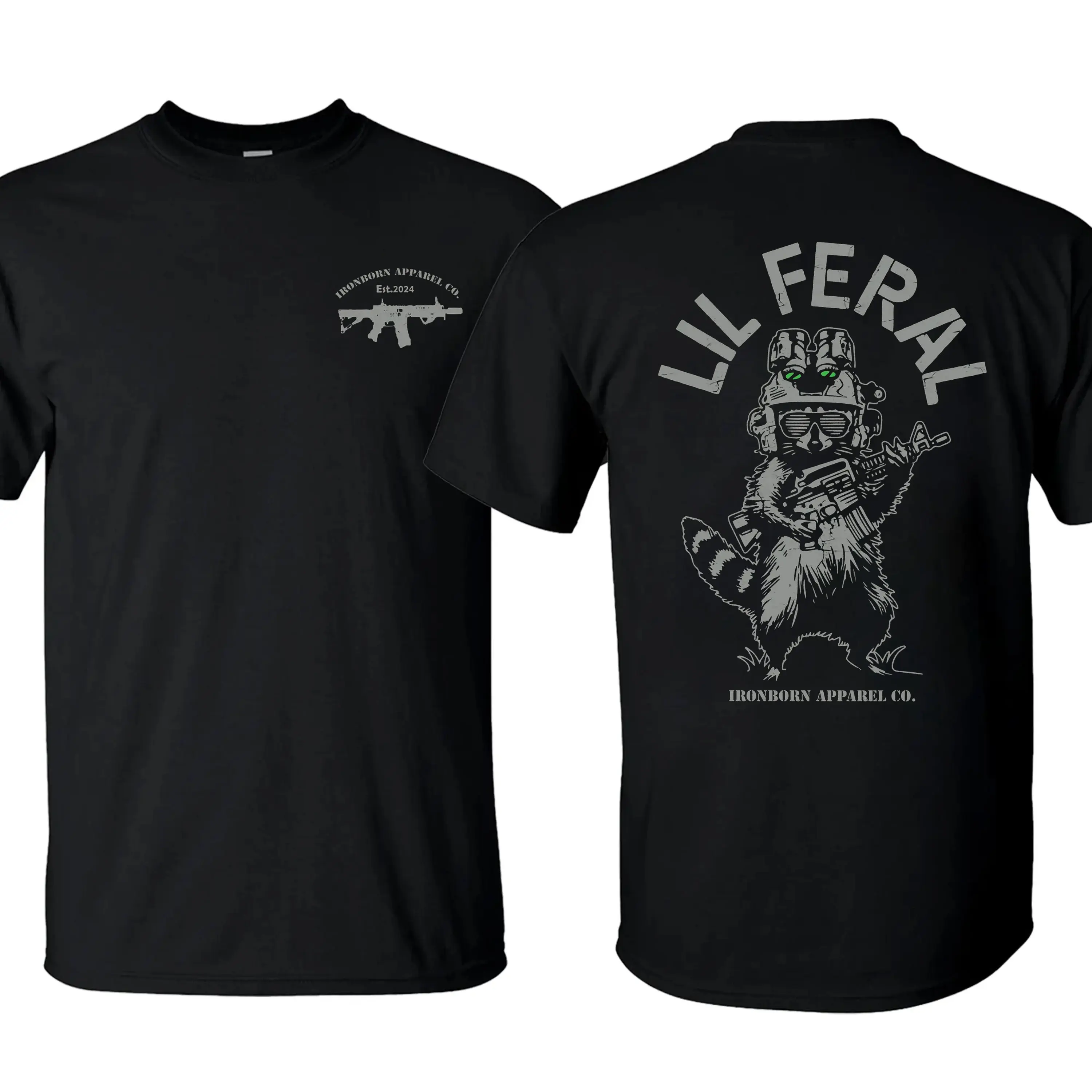 DOMINIAN Heckler & Koch Lil Feral Graphic T-Shirt/Hoodie, Military Style Streetwear, Tactical Inspired Menswear, Made in USA