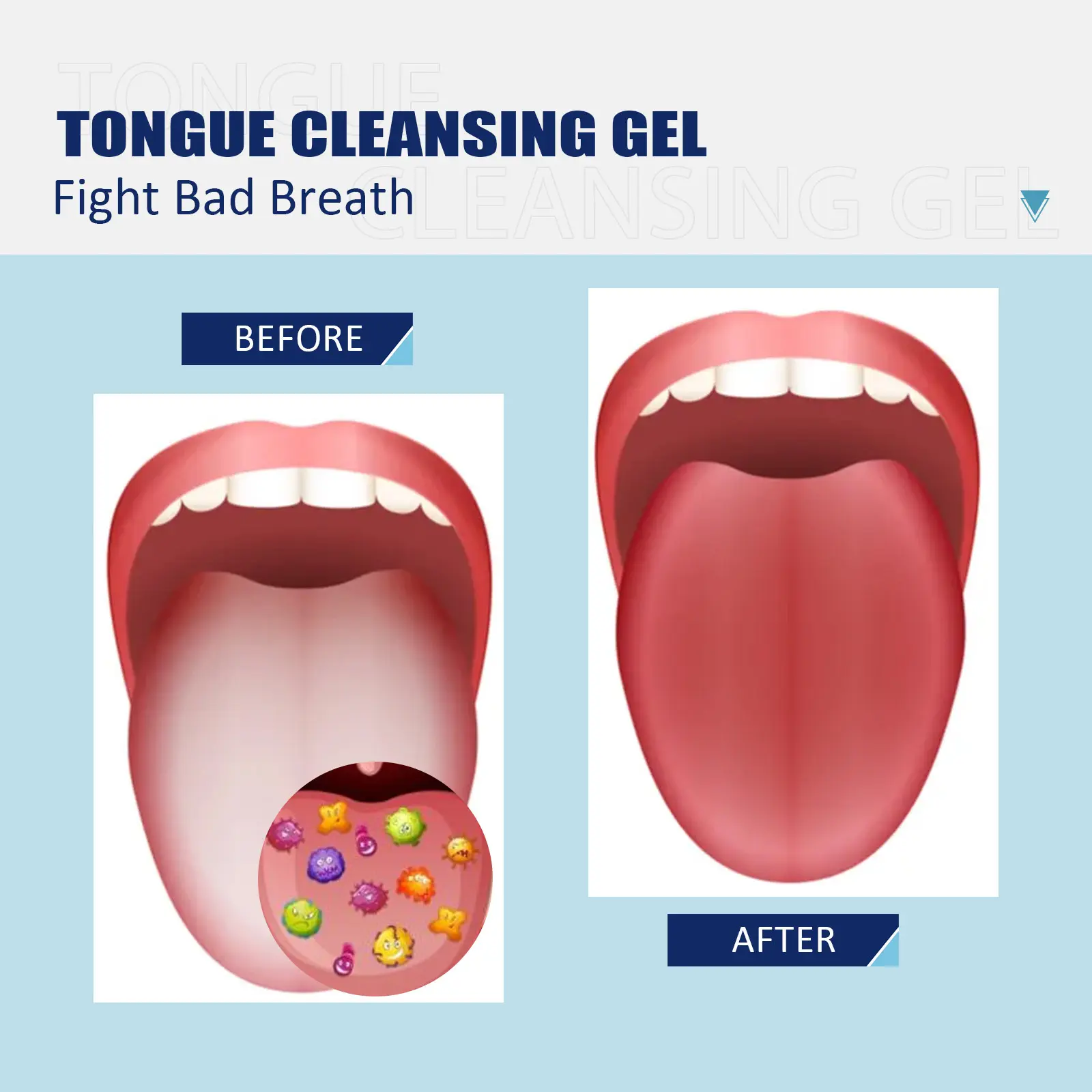 Tongue Cleaning Gel with Brush Tongue Cleaning Oral Care Clear