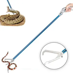Professional Reptile Rescue Grabber Aluminum Alloy with Wide Jaw Locking Mechanism and Comfort Grip for Safe Rattlesnake Control and Removal Tool (60inch)