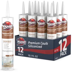 Premium Siliconized Caulk Sealant 10.1 fl oz White - 12/24/48 Pack
