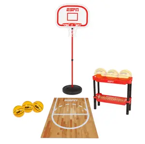 ESPN Toddler Basketball Hoop Includes 3 Mini Basketballs, Ball Rack, and Court Play Mat