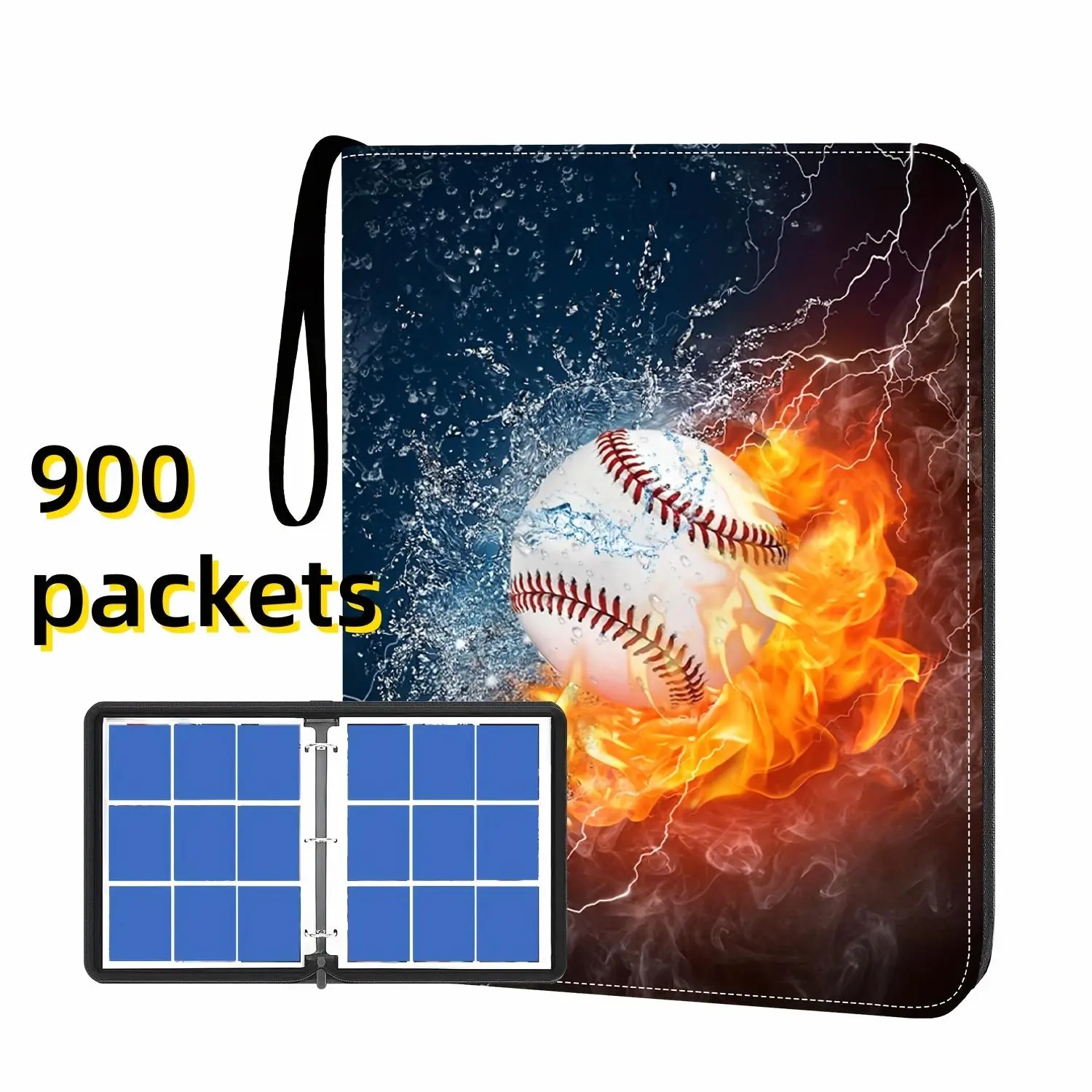 900 Pockets Sports Card Binder 9 Pocket Trading Card Binder 900 Pockets Double Sided Pockets for Baseball Card, Game Card And Other TCG Collection Storage Album