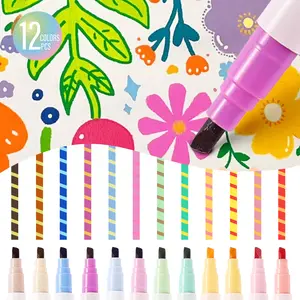 SHANDS 12-Pack Magic Color Changing Highlighters Dual Tip Chisel magic pens marker& Round Marker Set ,color art marker, g Fluorescent Journaling & School Supplies, Creative Magic Markers for Kids & Students Fast Dry Luminous Pen Set for Notes & Art tiktok
