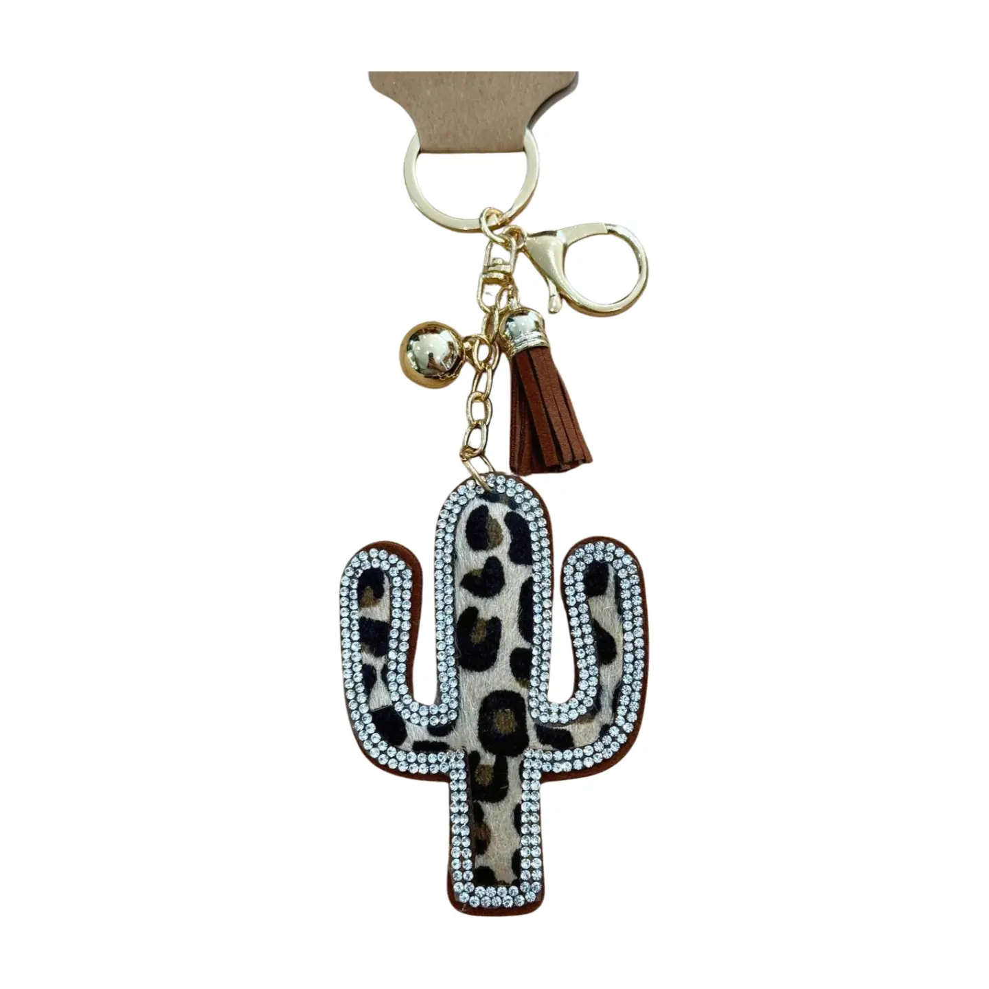 Beige Leopard Cactus, Gold Hardware