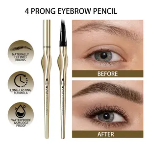 Long-Lasting Eyebrow Pencil Set, Multi-Color Semi-Permanent Brow Contour Pen, Precision Applicator, Metal Finish, Ink, Perfect Brows, Eyebrow Makeup Products