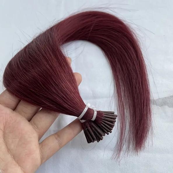 Luxurious Blonde I-Tip Human Hair Extensions 12-28 Inch 50pcs 30g/Pack 100% Remy Silky Straight Invisible Keratin Pre-Bonded No Tangle No Shedding Soft Natural Look For Daily Party Salon Use