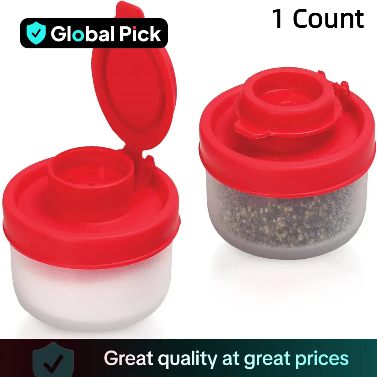 Salt & Pepper Shaker, 1 Count Seasoning Bottle with Lid, Moisture Proof Plastic Salt Shaker for Camping Picnic Outdoors Kitchen, Utensils