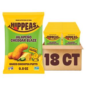 Jalapeño Cheddar Blaze Chickpea Puffs - Gluten Free Snacks, Dairy Free, Vegan, Crunchy, Nutritious, Baked Plant Protein Snack, Non-GMO, Kosher
