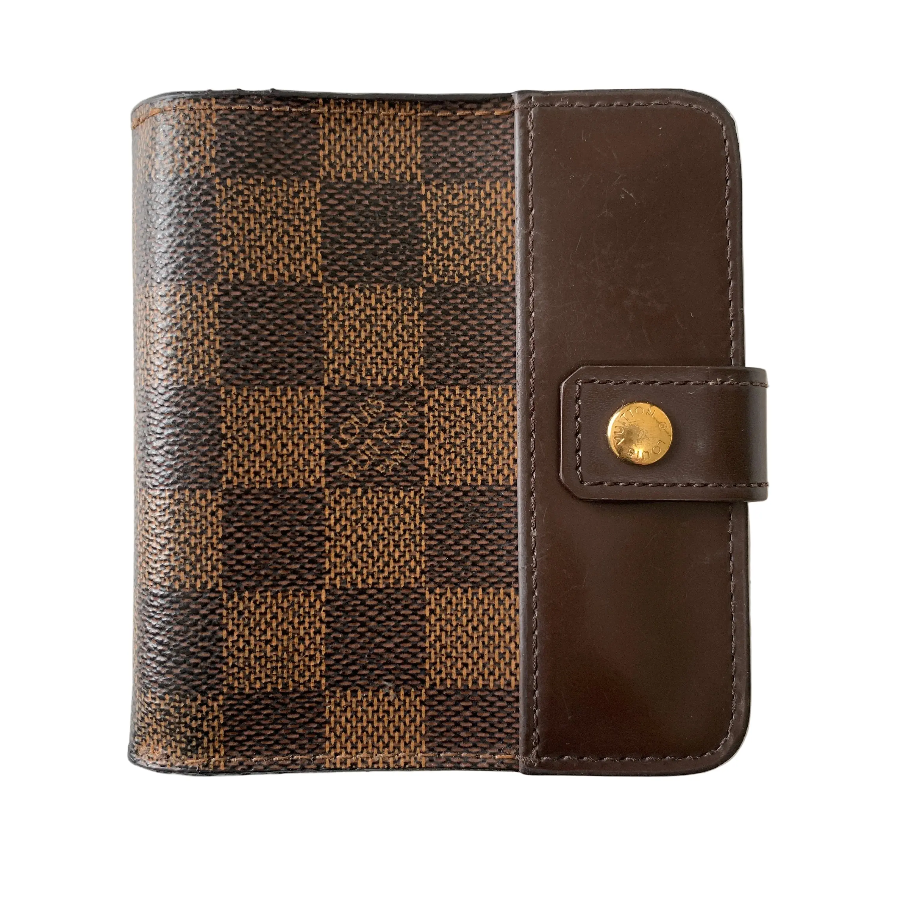 Pre-owned Louis Vuitton wallet Small Leather Goods damier ebene compact CA0045 Authentic with COA 4x43