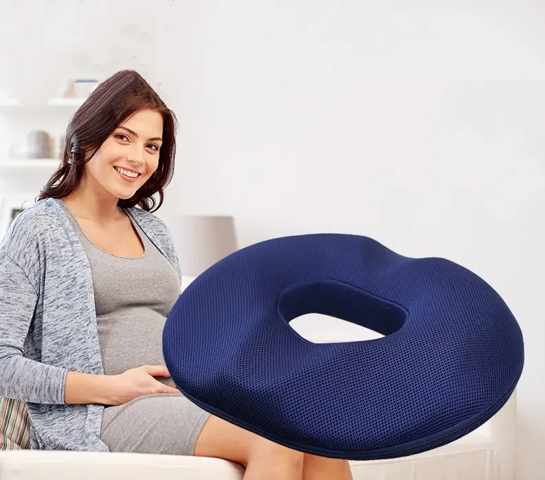 Memory Foam Seat Cushion Pillow for Office - Breathable Mesh Cover & Polyurethane Padding - 44x41x7.5CM - Comfortable for Men & Women - Plain Design
