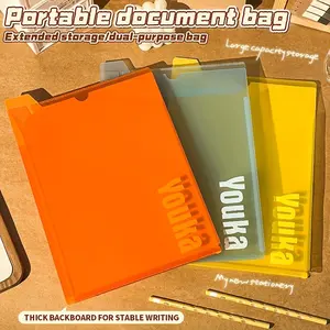 Large Capacity File Folder, Multi-Functional Portable File Bag with Writing Pad, Clipboard Folder, Office Supplies, Student Exam Papers, Multiple Colors Available