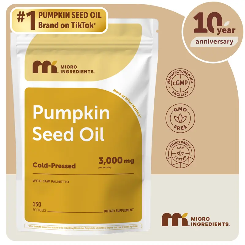 [Live Exclusive] Micro Ingredients Pumpkin Seed Oil with Saw Palmetto, 150 Softgels