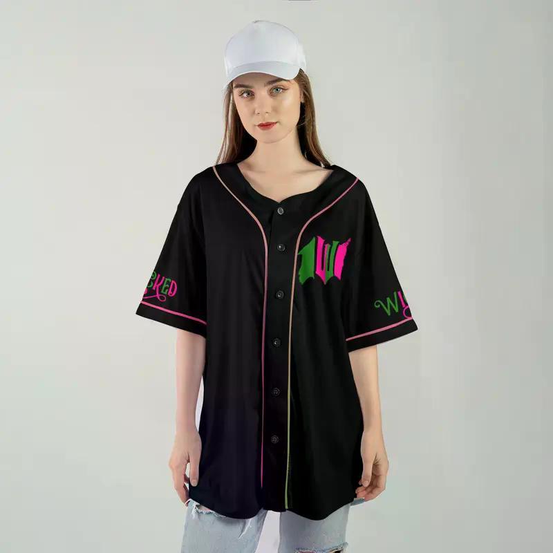 Wicked Baseball Jersey, Musical Movie Jersey Shirt, Pink Goes Good With Green Baseball Shirt, Changed For Good Shirt, Wicked Fan Shirt