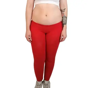 Ultra Low Rise / Super Low Rise Red Leggings / Made in USA