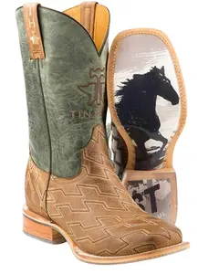 Tin Haul Men's Horse Power Western Boot Broad Square Toe - 14-020-0077-0382 Ta