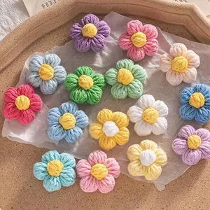 Handmade Crochet Flower Decorations, Vibrant Pastel Colors, Ideal for DIY Crafts and Fashion Accessories, High-Quality Craft Supplies