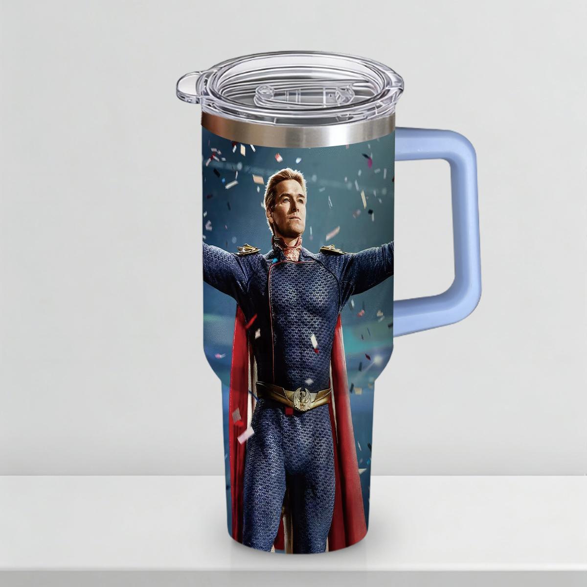 30 oz The Boys "The Seven" Series Insulated Tumbler, Ultimate Anti-Hero Travel Mug with Superhero Graphic, Comfort Handle & Straw, Perfect Gift for Sci-Fi Series Fans, Season 5 Celebration Edition