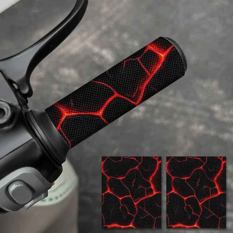 2PCS Cool Crack Motorcycle Stickers Graphic Decal Lightning Effects Tech Style Handlebar Decals Automotive for Honda Yamaha Kawasaki Bmw Personalized Decoration Modification Car Enthusiasts Diy Decals