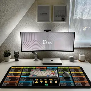 Productivity Mouse Pad - Excel Cheat Sheet Extended Office Desk Mat, Stitched Edges & Non-Slip Base
