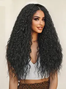 V Part Curly Wigs for Women, U Part Synthetic Hair Half Wig, Heat-Resistant Voluminous Curls, Beginner-Friendly, All Seasons, Deep Curly Wig