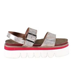 Diba True Womens Roly Poly Metallic Platform Casual Sandals Casual Mid Heel 2-3" - Silver
