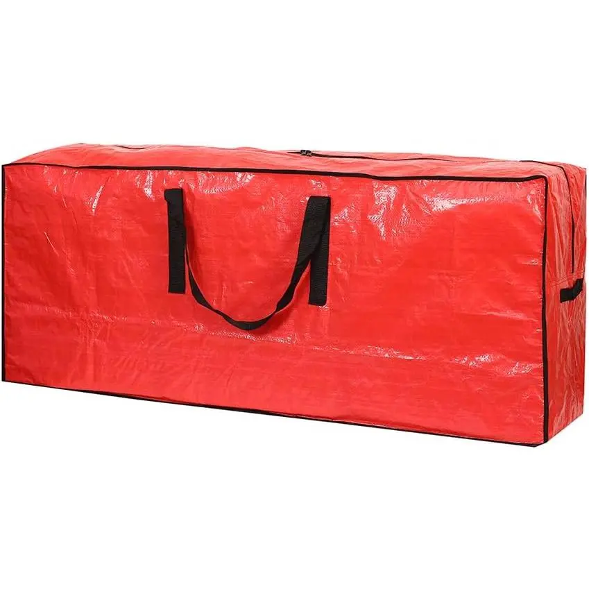 Christmas Tree Storage Bag - Fits Up to 7.5 ft Holiday Xmas Disassembled Trees with Durable Reinforced Handles & Dual Zipper -  Material Protects from Dust,(Red)