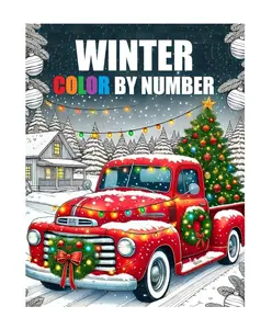 Winter Color By Number Coloring Book: Large Print Winter Christmas Season Coloring books For Adults, Seniors and Kids