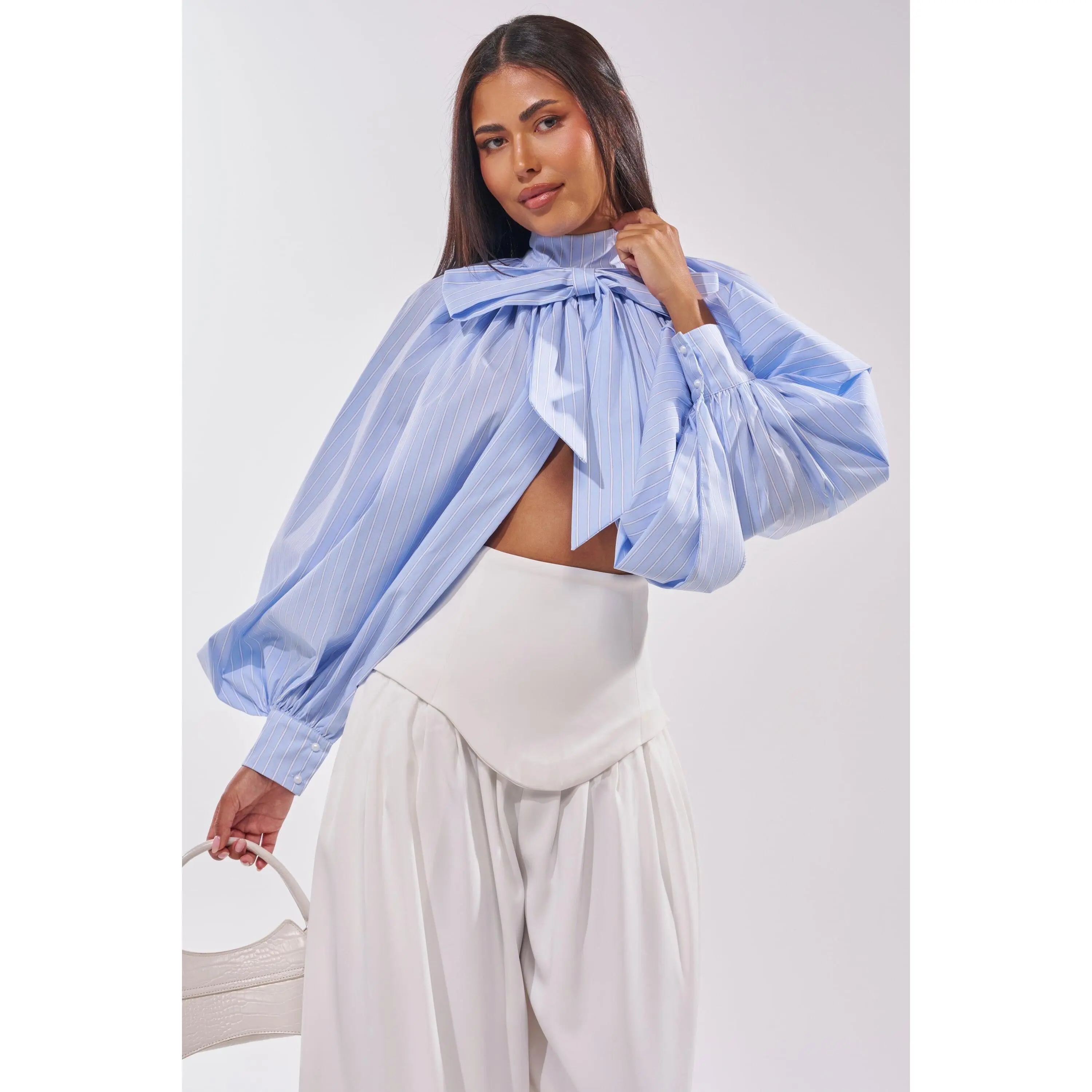 madlin long sleeve top blue stripe - TikTok Shop