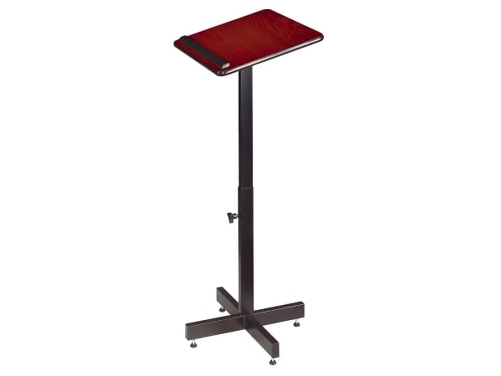 Mahogany Adjustable Height Speaker Stand - 30"-44" Adjustable Range, Lectern Compatible, Practical, Convenient, Minor Assembly Required