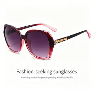 Women Luxury Irregular Big Square Sunglasses, Rhinestone Ornament Metal Temples Gradient Lens UV Protection Fashion Sun Glasses for Driving Beach Street Daily Wear