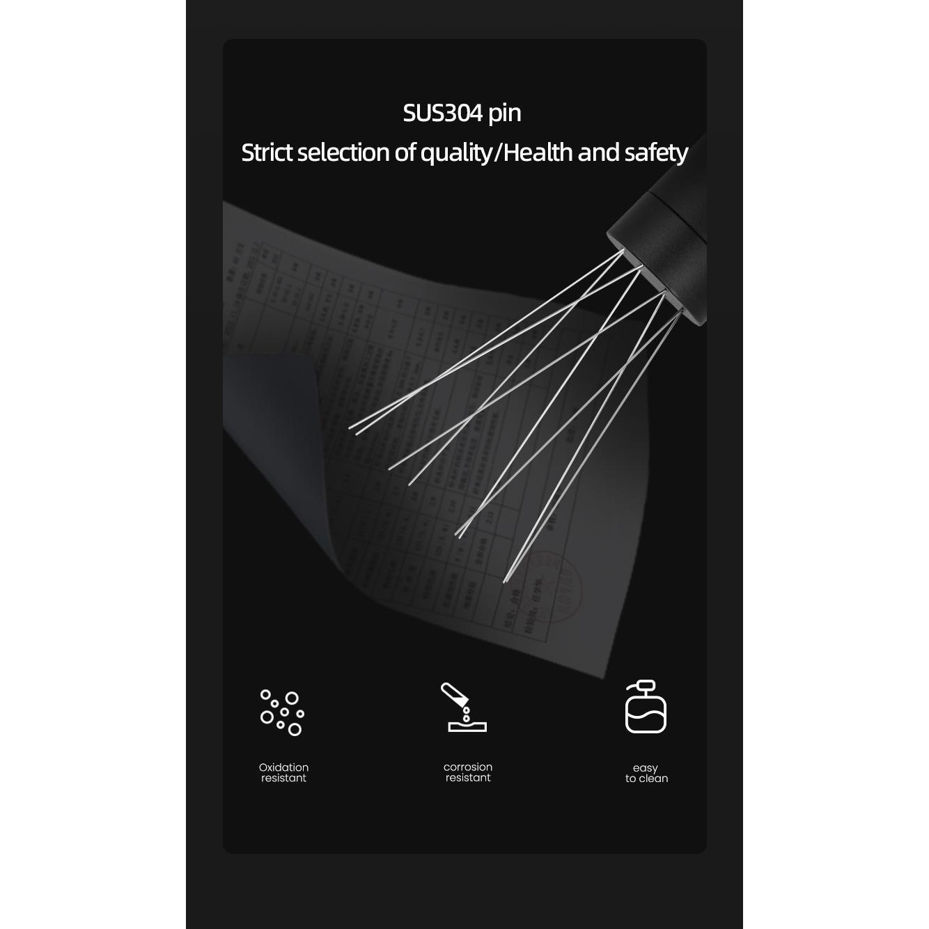 MHW-3BOMBER Espresso Distribution Tool Coffee WDT Adjustable Needles Stirrer with Magnetic Rack Professional Barista Accessories