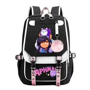 Cute Aphmau Cat Cartoon Print Backpack for Boys & Girls, Teen Student School Bag, Large Capacity Backpack,  Water-Resistant Durable Design, Multi-Pocket Organizer, Perfect Birthday & Holiday Gift 11.4” × 18.1”
