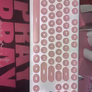 Ergonomic Computer Keyboard Stand for Desktop (Clear Pink), Keyboard Tilted Elevated Rack Key Board Holder Riser Stand for Office Home Desk Work, Desktop Accessory