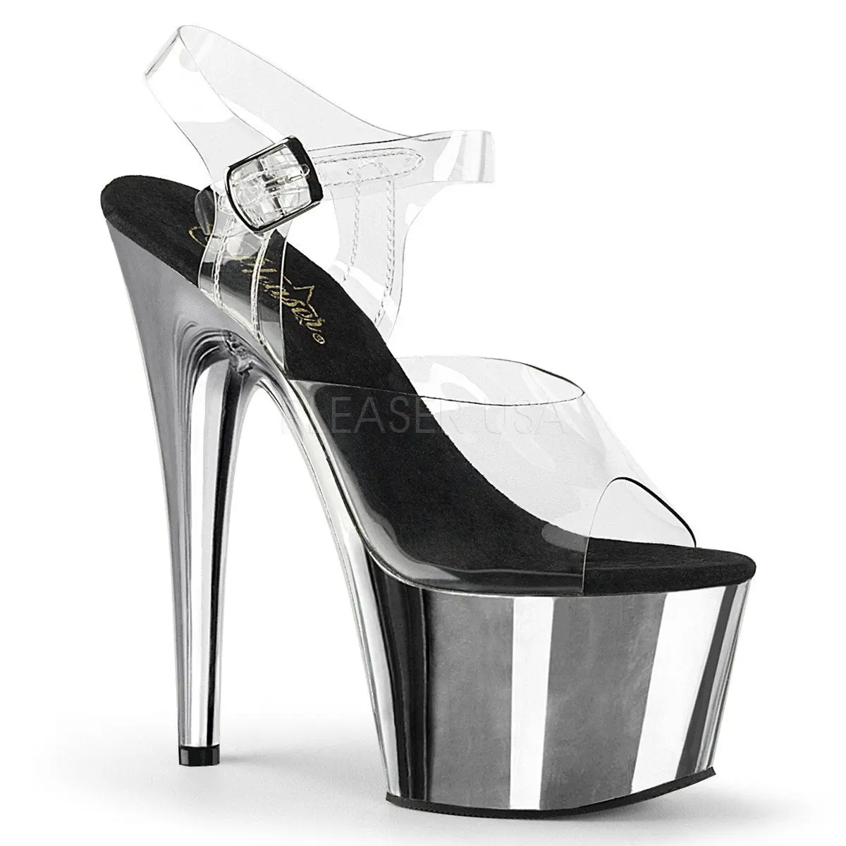 Adore 708 Silver Chrome 7" Pole Dance Heels
