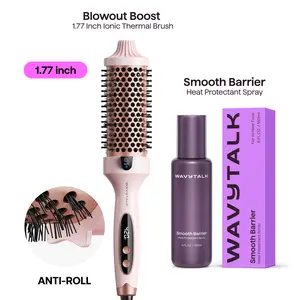 Wavytalk Blowout Boost Ionic Thermal Brush and Wavytalk Smooth Barrier Heat Protectant Spray Set