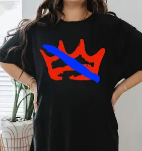 No Kings T-shirt, Red Crown No Kings Protest Shirt, Democracy Tee, Resist Shirt, Unisex Graphic Cotton Tops, Full Sizes, Full Colors