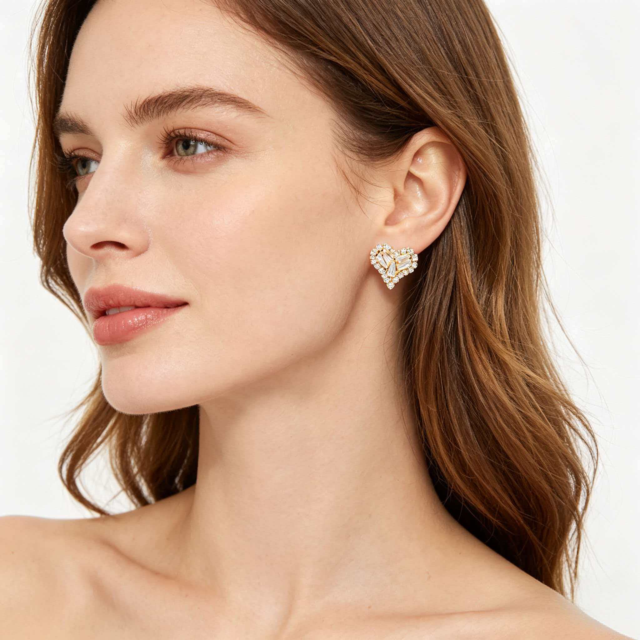 Heart Tassel Dangle Earrings for Women - 2-Way Wear Sparkling Cubic Zirconia Statement Earrings, Luxury Vintage Y2K Trendy Fashion Jewelry Gifts Two-Way Chic