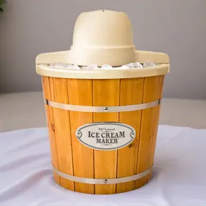 4-Quart Electric Wood Bucket Ice Cream Maker