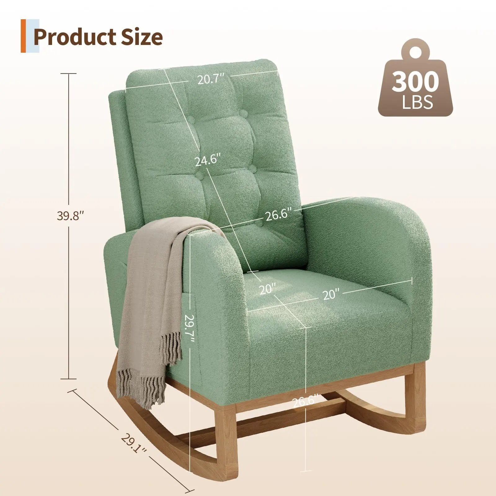 Light green lambswool without footrest