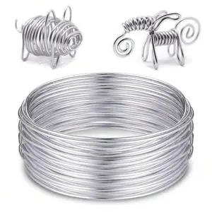 1/4Rolls 1/1.5/2/2.5mm Aluminium Wire Bendy Craft Wire, Silver Plated Jewellery Wire, Flexible Modelling Wire Suitable for DIY Sculptures, Jewelry Making, Wire Weaving and Wrapping