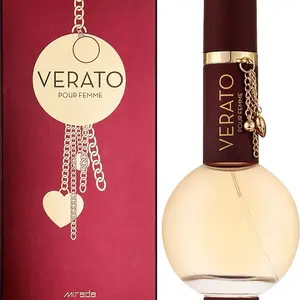 Mirada Verato Pour Femme EDP 100 ml 3.4 oz - Elegant Bottle with Heart Charm and Chain Attachment