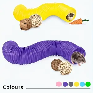 Foldable Pet Tunnel Set, Fun Plastic Hamster Tunnel, Multiple Colors Available, Hidden Exercise Training Tube Toy, Suitable for Small Animals